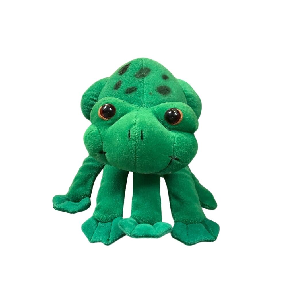 Plush Creations Green Frog Puppet Felt Vintage Hand Pretend Toy 1993